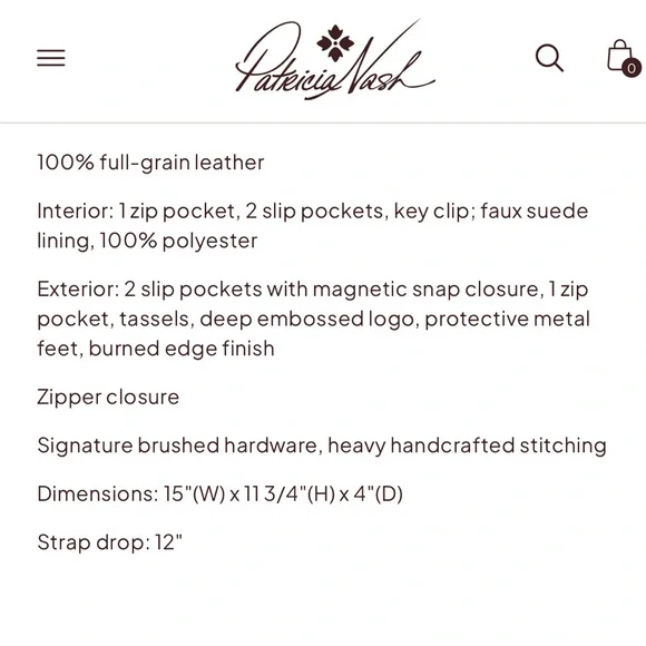 Patricia Nash Poppy ToteNash Green Tooled Leather - Picture 6 of 6